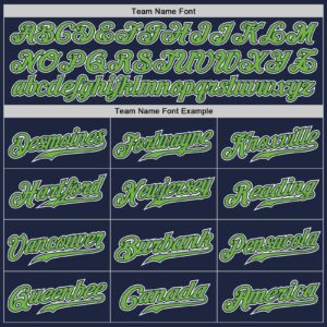 Custom Navy Neon Green-White Authentic Gradient Fashion Baseball Jersey