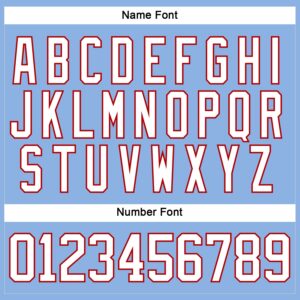 Custom Light Blue White-Red Hockey Lace Neck Jersey