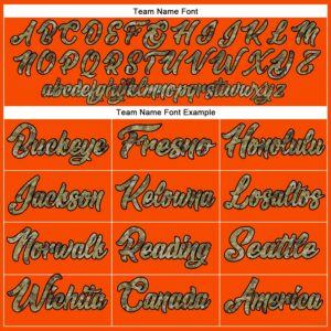 Custom Orange Camo-Black Authentic Baseball Jersey