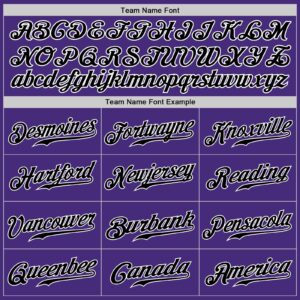 Custom Purple Black-White Authentic Baseball Jersey