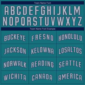 Custom Teal Gray-Navy Authentic Baseball Jersey