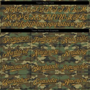 Custom Camo Old Gold-Black Authentic Salute To Service Baseball Jersey