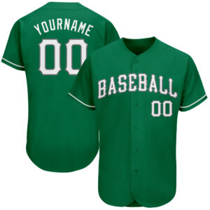 Custom Kelly Green White-Gray Authentic St. Patrick’s Day Baseball Jersey