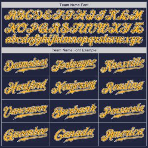 Custom Navy Gold-White Authentic Baseball Jersey